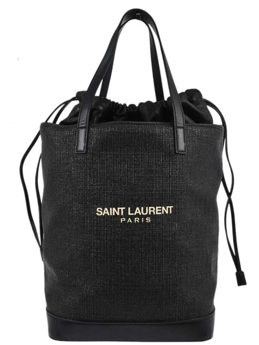 Saint Laurent Black Calfskin Teddy Drawstring